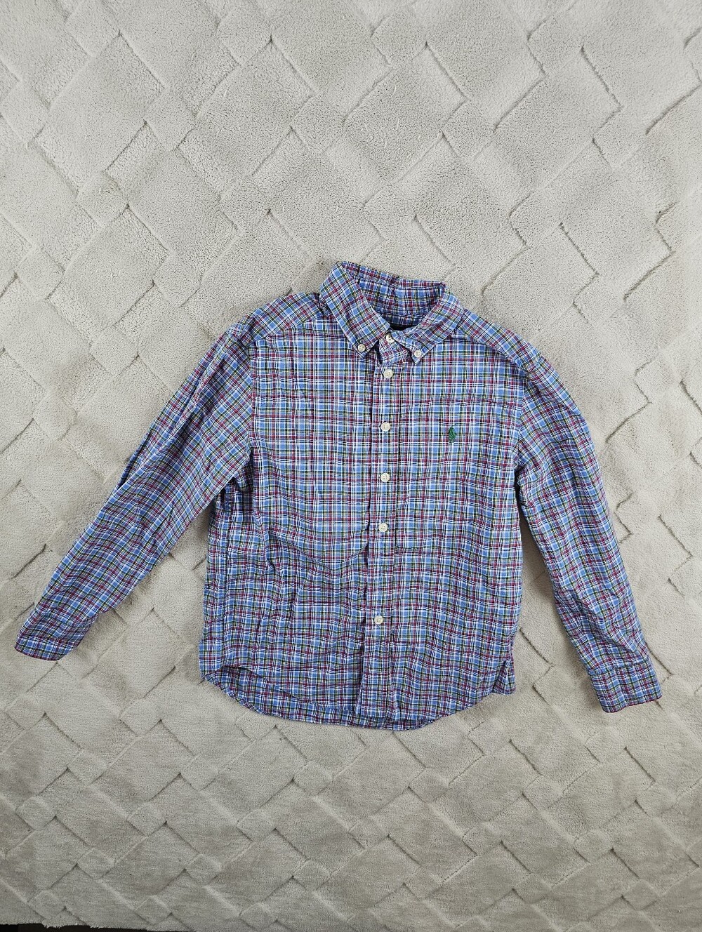 Polo Ralph Lauren Oxford Button-Up Shirt Youth Small Plaid multi color